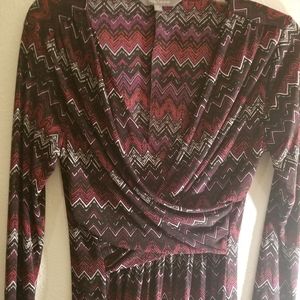 Daisy Fuentes M Long Sleeve Wrap Style Dress